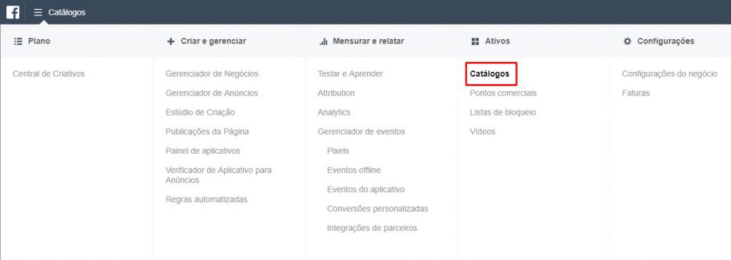 Login e acesso ao gerenciador de negócios do Facebook Business